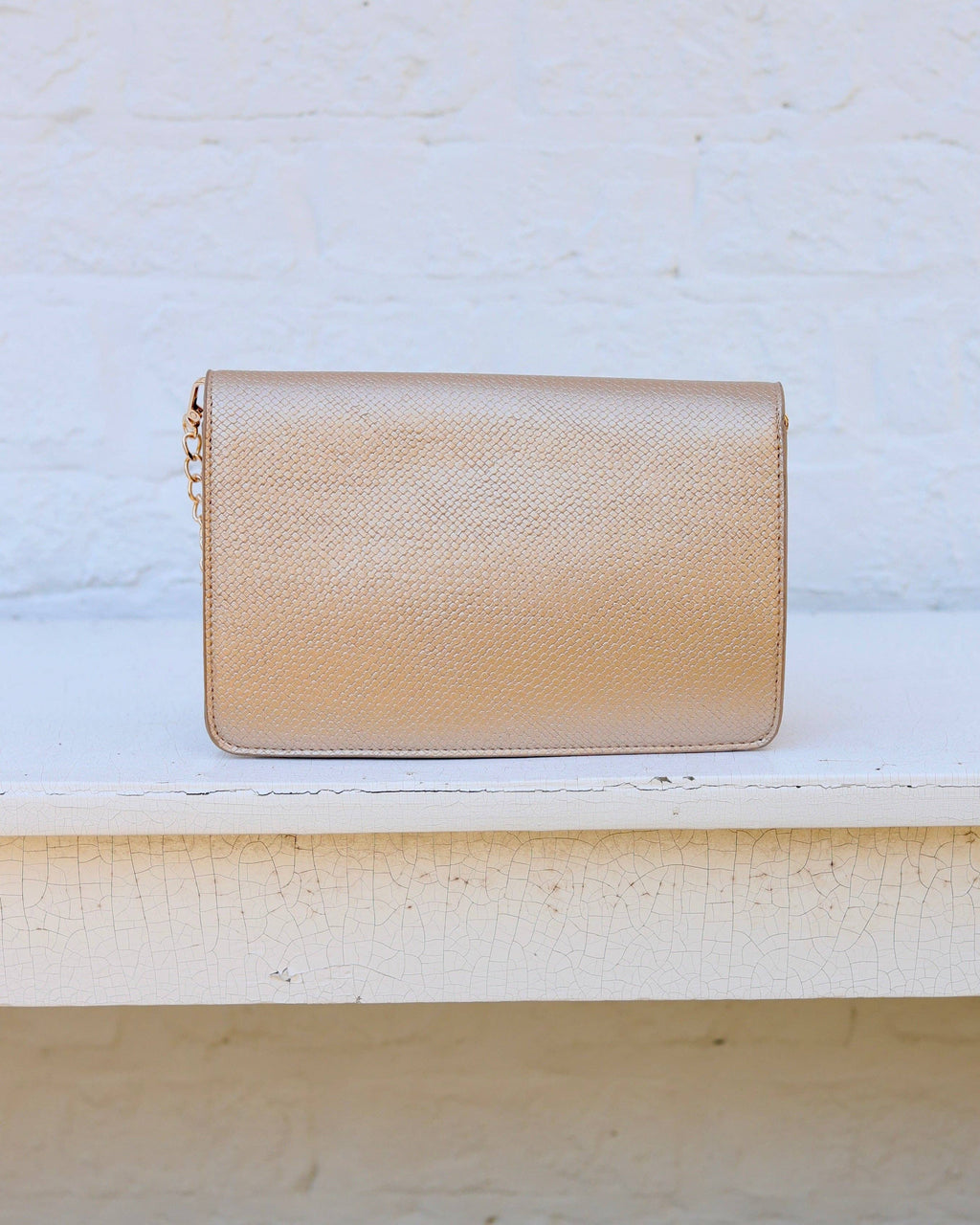 Bryn Clutch/Crossbody Woven Gold