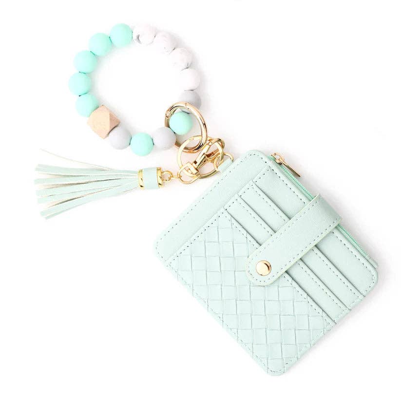 BB139x205 Nina Quilted Beaded Keychain Bracelet Wallet