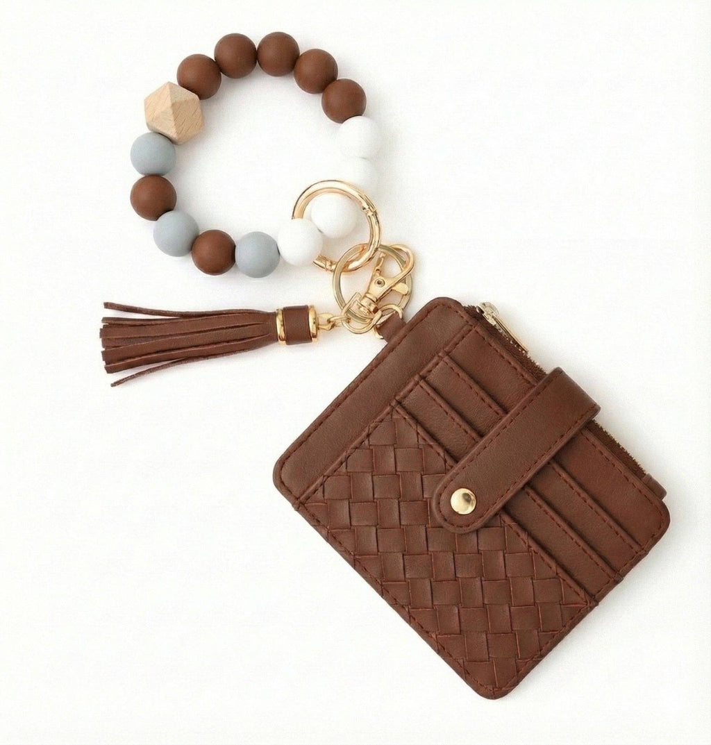 BB139x205 Nina Quilted Beaded Keychain Bracelet Wallet