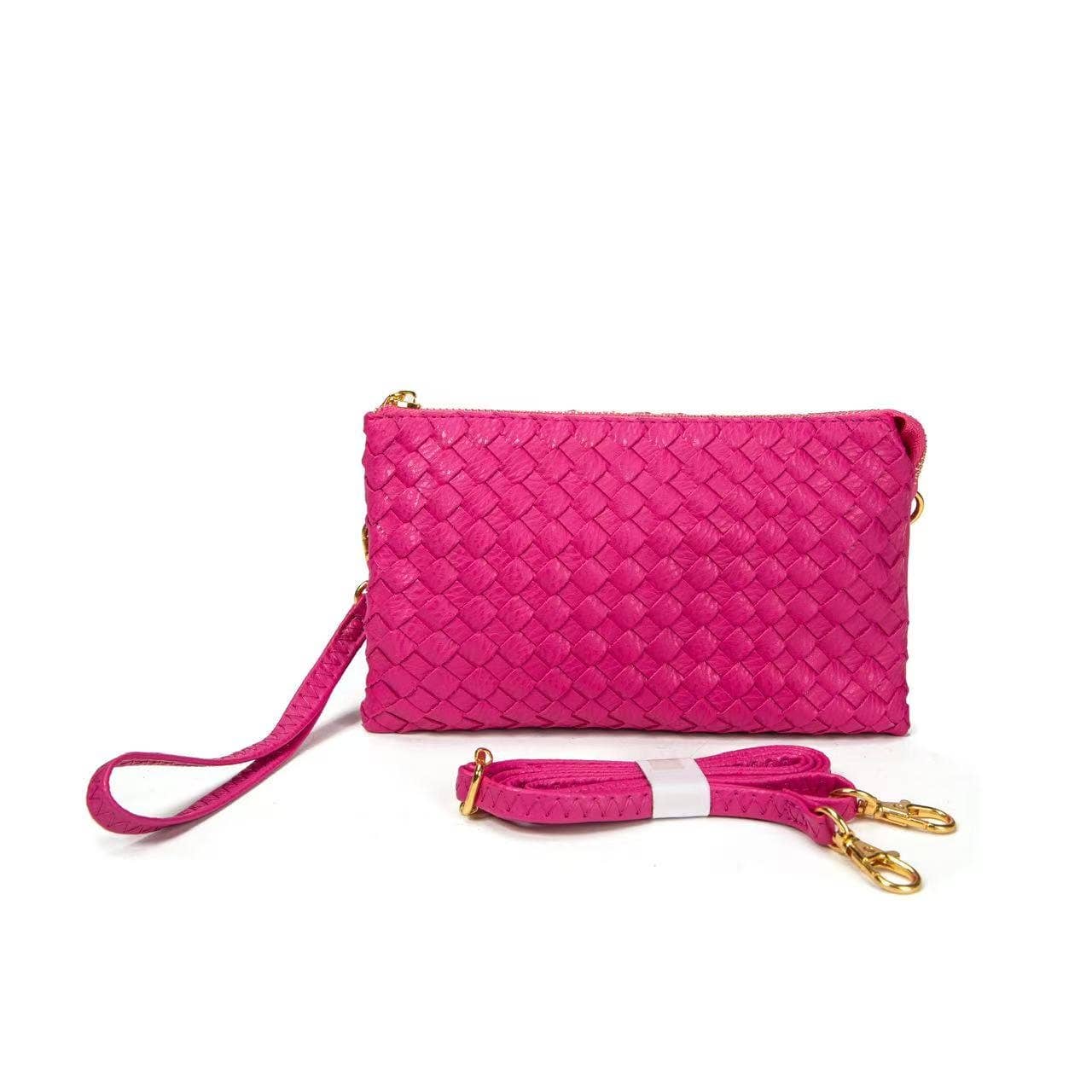 7050 Kathy Woven Three Compartment Clutch/Crossbody Bag