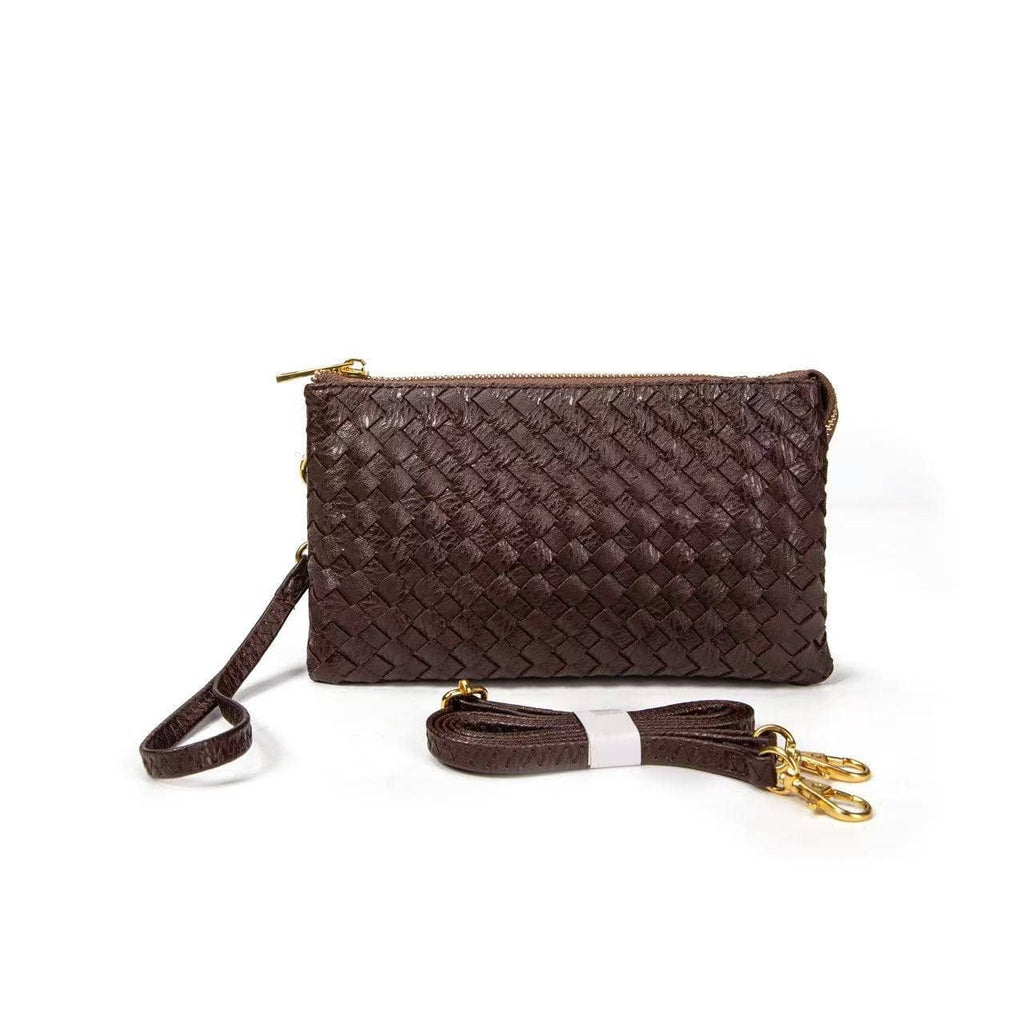 7050 Kathy Woven Three Compartment Clutch/Crossbody Bag