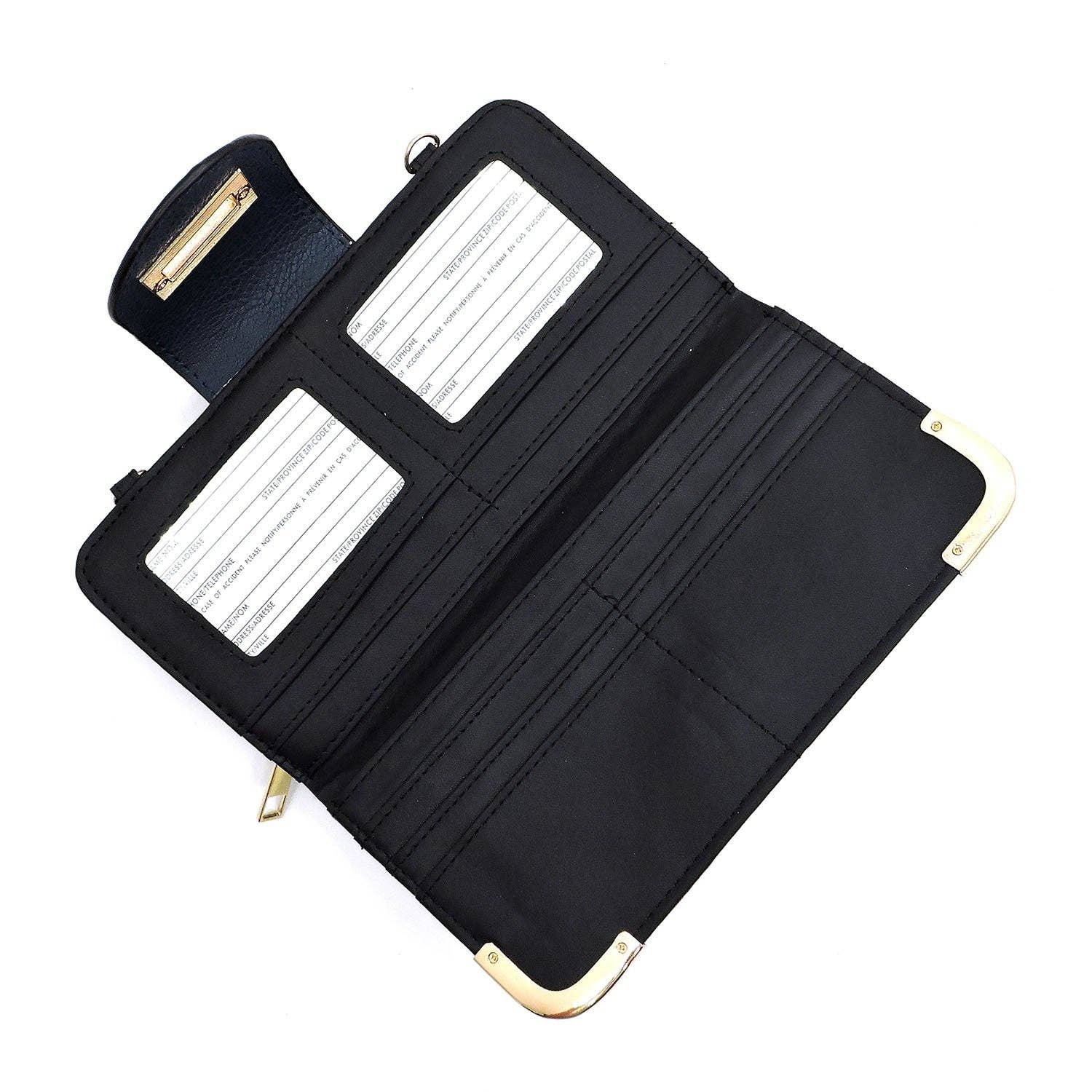 AD041 Turn Lock Crossbody Wallet