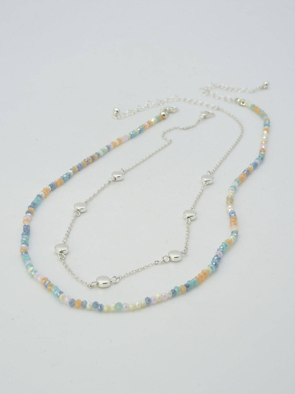 CN4404 2 Piece Chain and Glass Bead Necklace