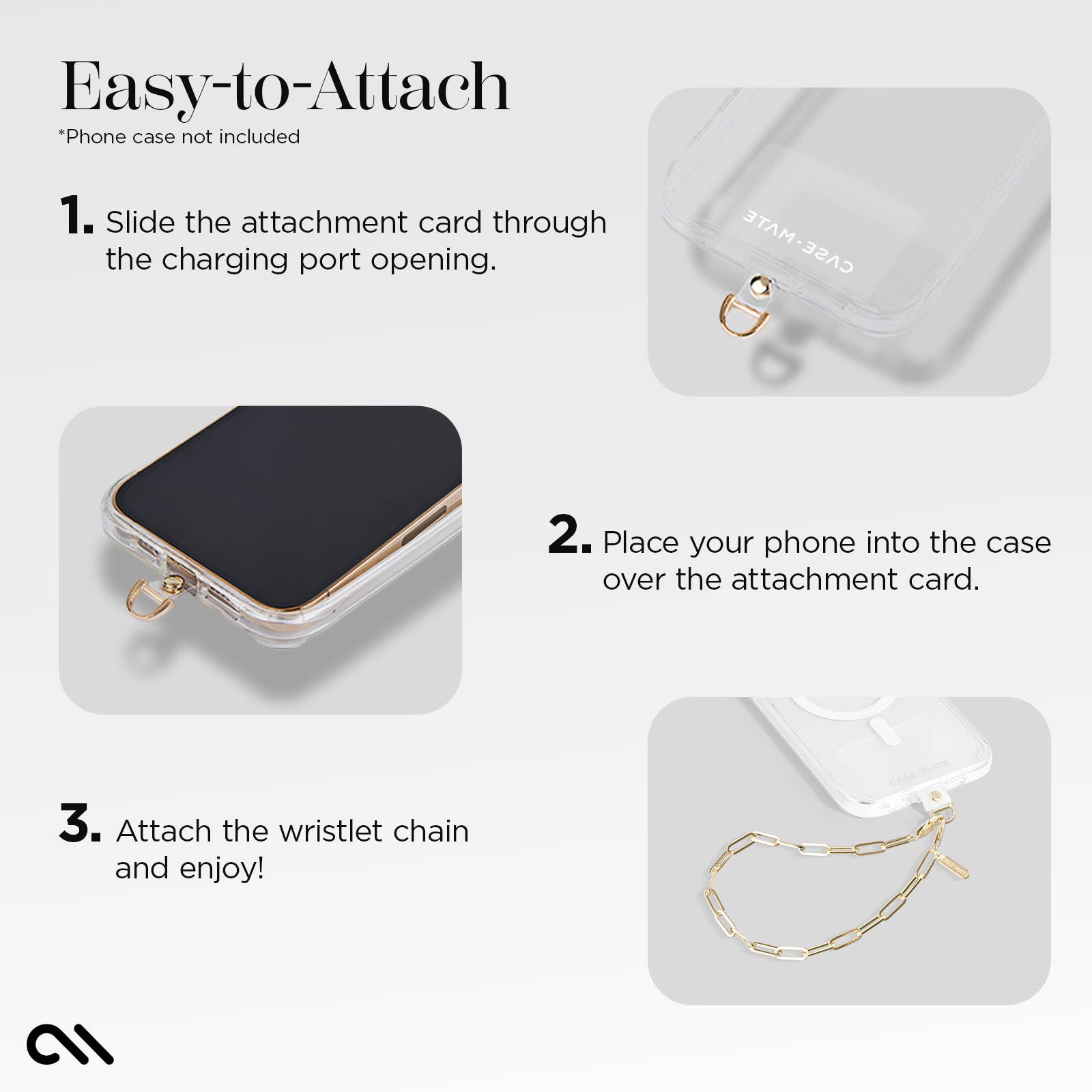 Chunky Chain Phone Charm Wristlet (Gold)