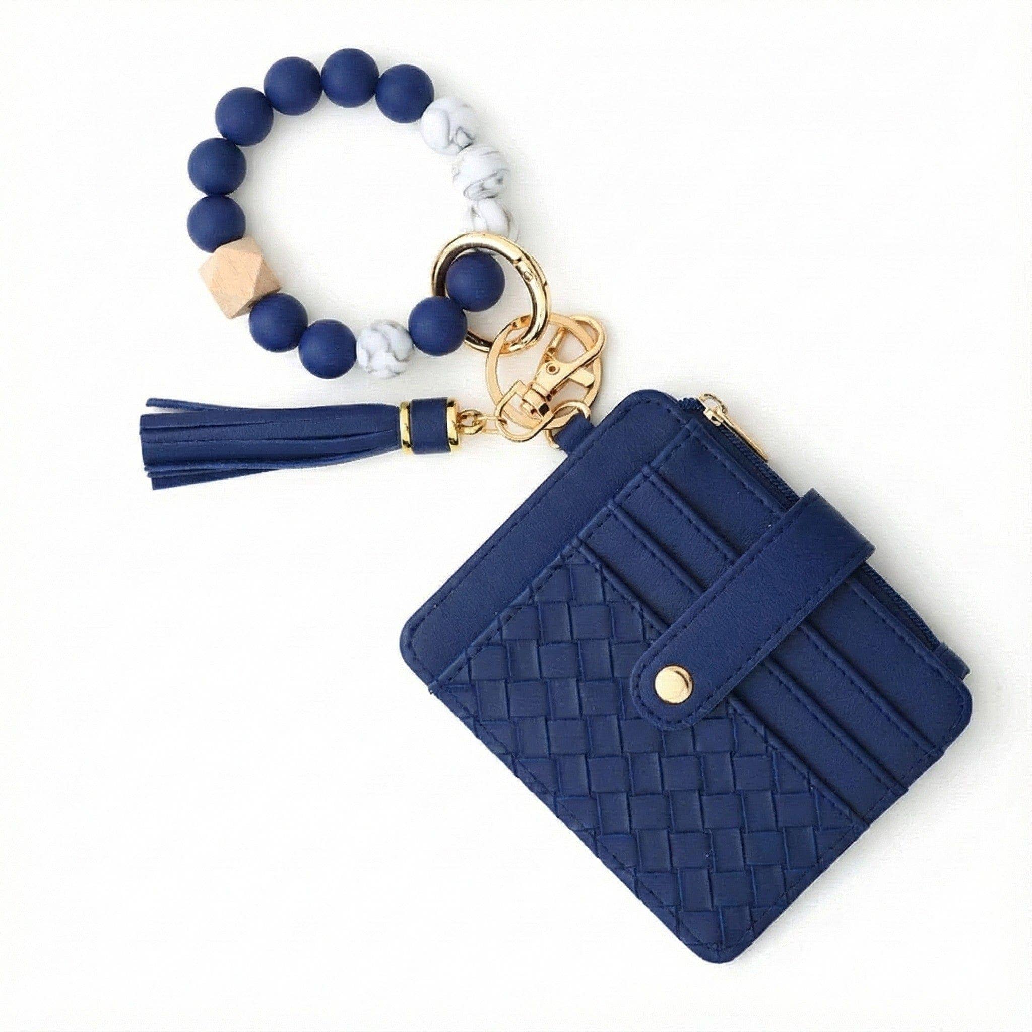 BB139x205 Nina Quilted Beaded Keychain Bracelet Wallet