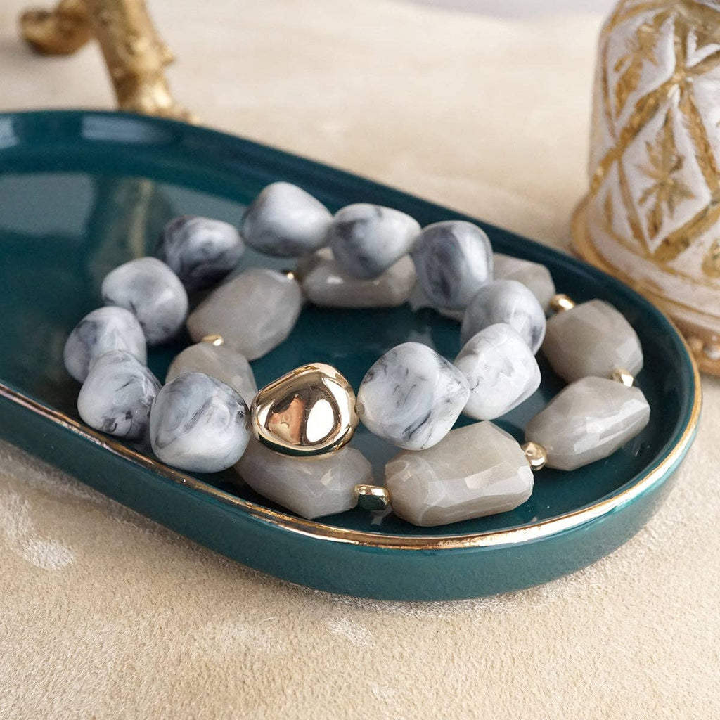 Boho Harmony – Chunky Acrylic Stretchy Bracelets