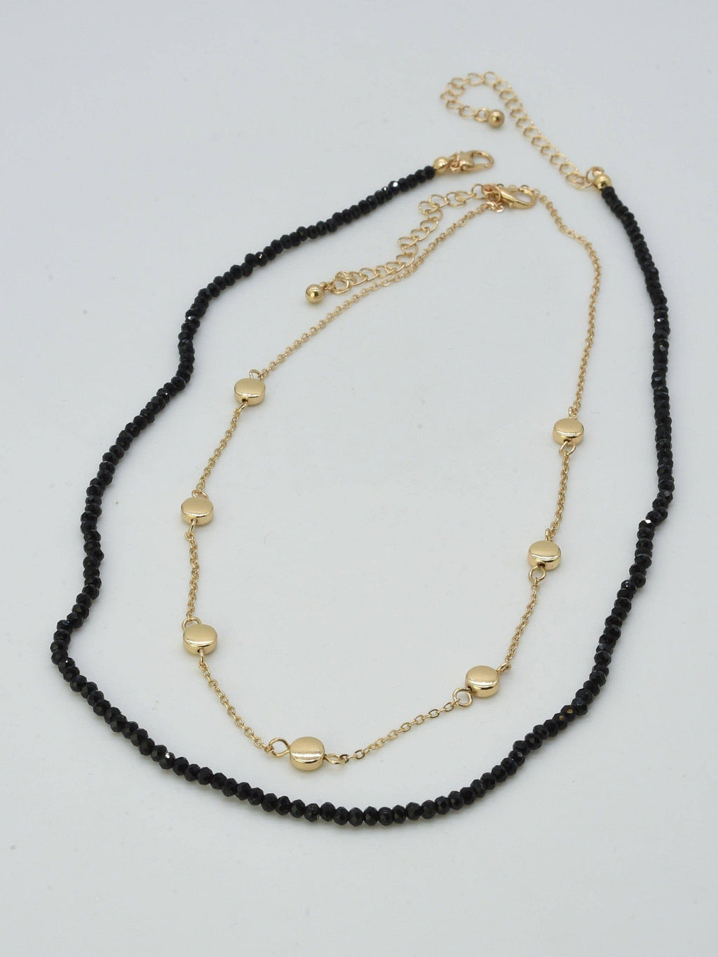 CN4404 2 Piece Chain and Glass Bead Necklace