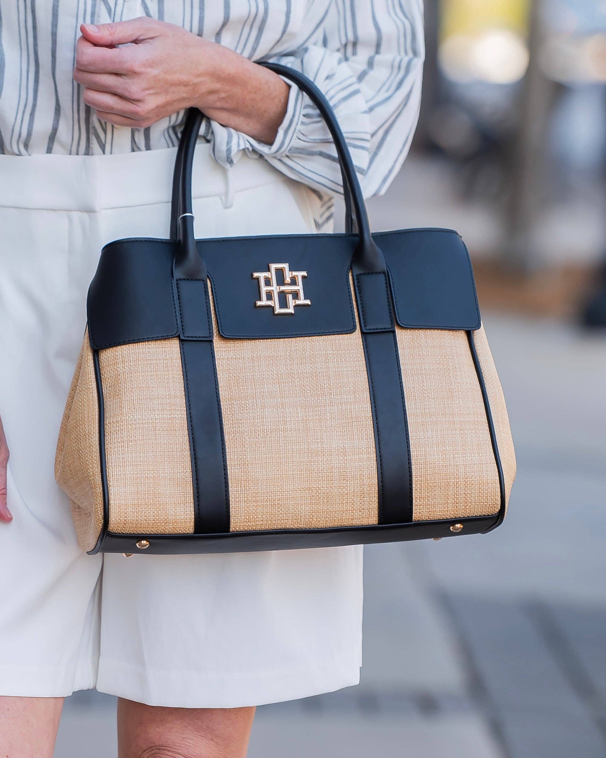 Augusta Handbag Natural Black