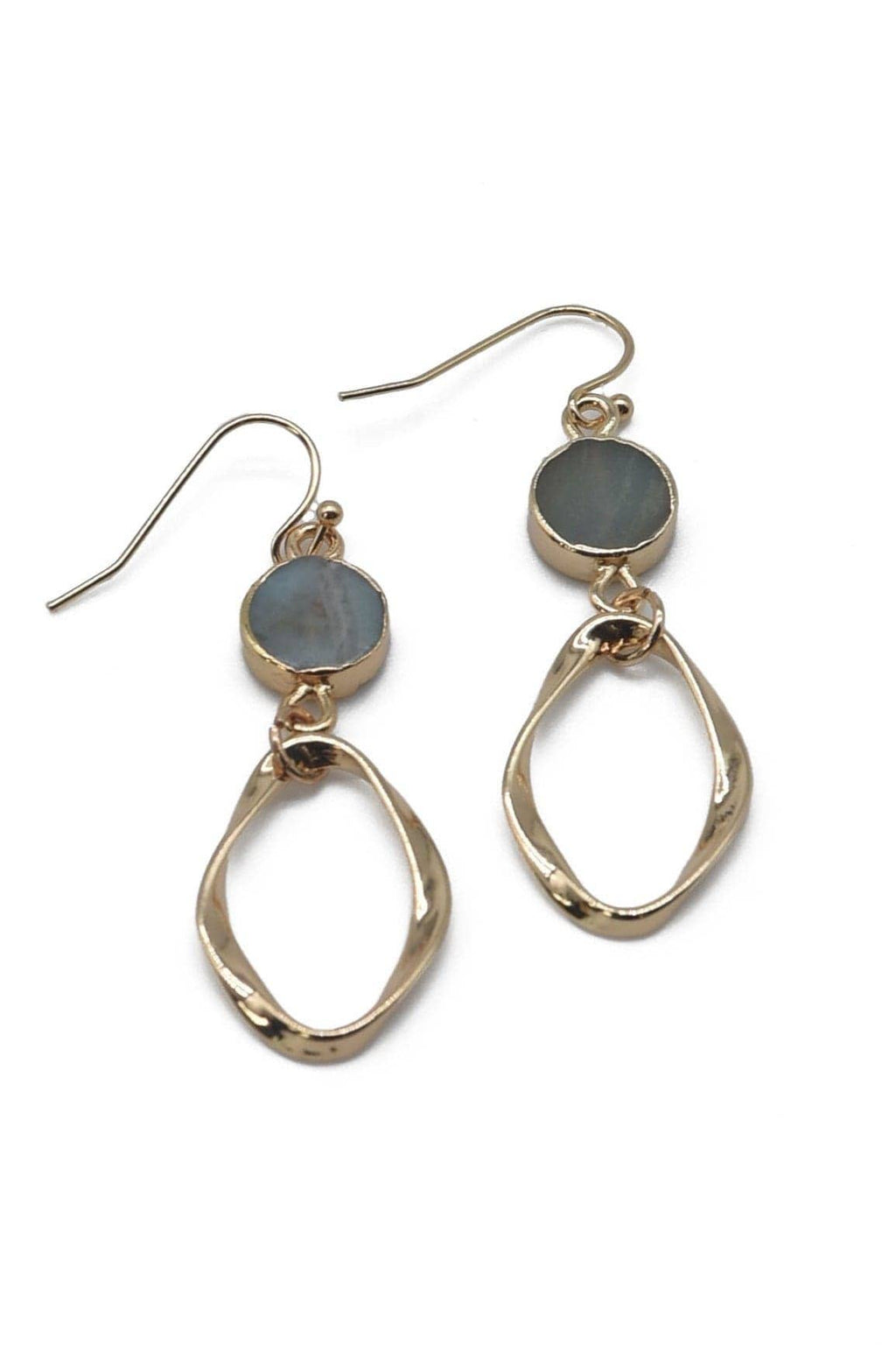 Semi Precious Stone Dangle Earrings