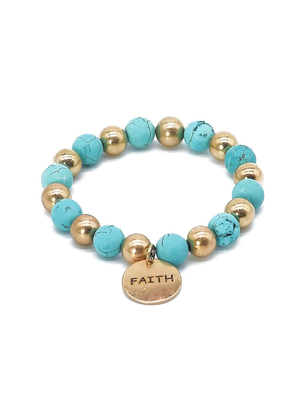 Faith Charm Semi Precious Charm Bracelet