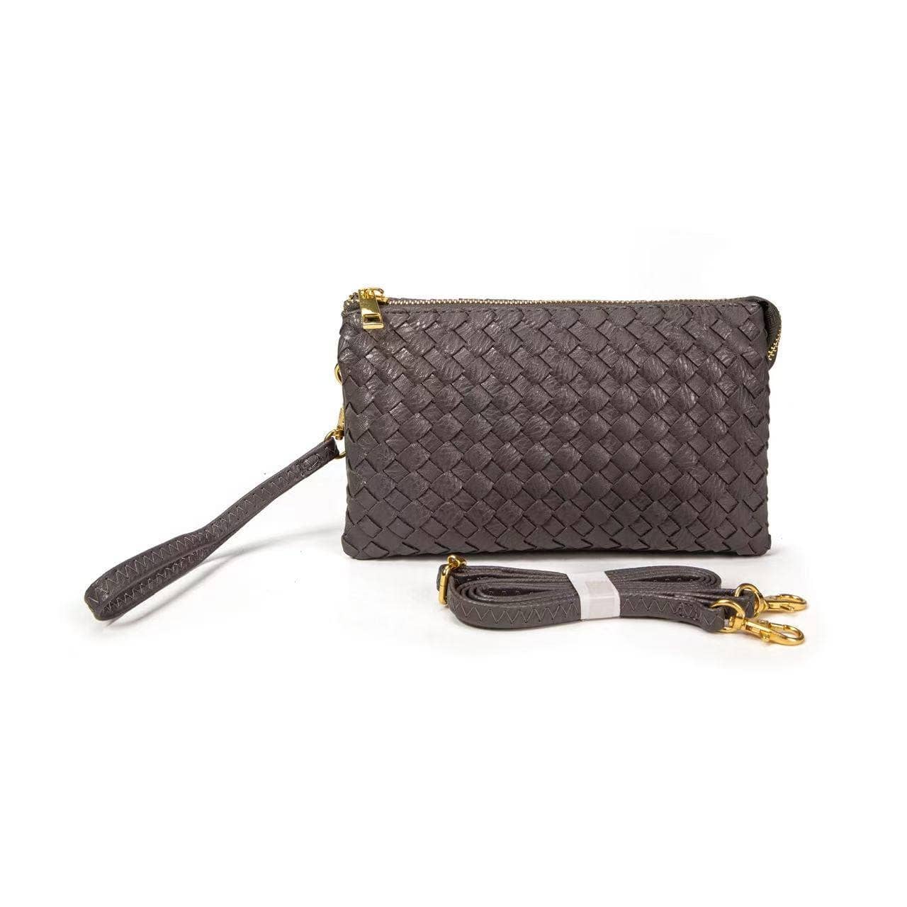 7050 Kathy Woven Three Compartment Clutch/Crossbody Bag